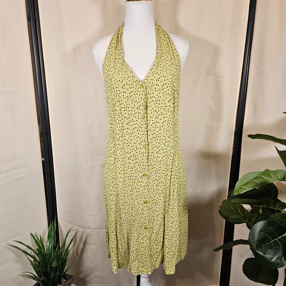 ROLLA'S Light Yellow Halter Backless Dress